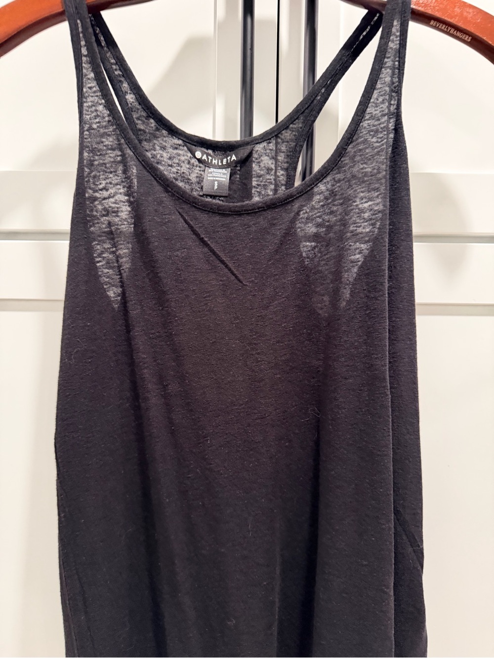Athleta Getaway Tank Small Black Linen Tencel NWT $45